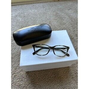 Coach HC6182 Women's Plastic Eyeglass Frame 5592 Milky Moss Green Tortoise 52-17